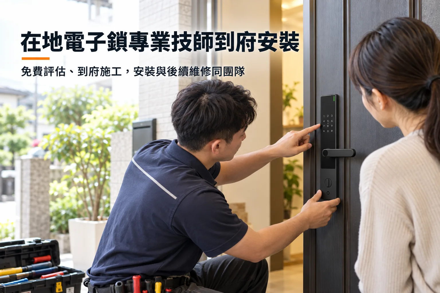 鎖羅門在地電子鎖專業技師到府安裝,安裝與維修同一團隊